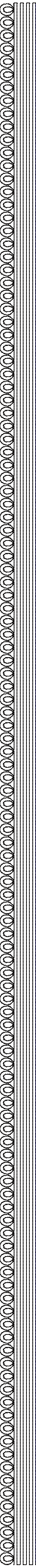 Embroidery design: A vertical embroidery design featuring a border of repeating concentric circles on the left, followed by thin vertical s