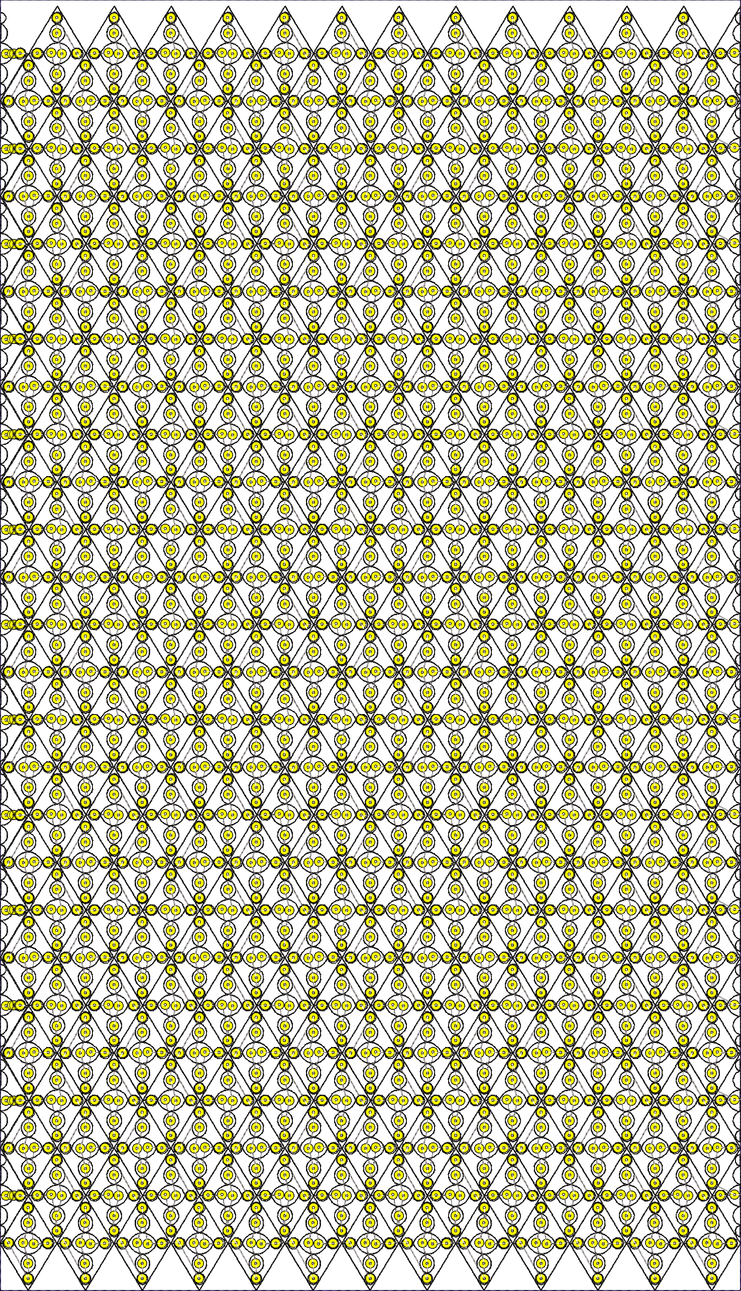 Embroidery design: An all-over embroidery pattern with repeating yellow and black diamond motifs on a white background.