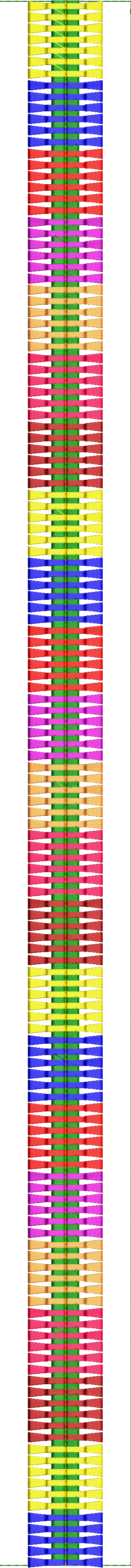 Embroidery design: A vertical stripe embroidery design with a plaid-like pattern. The design features alternating bands of various colors i