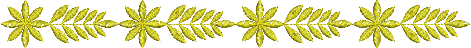 Embroidery design: A repeating horizontal border embroidery design featuring yellow stylized flowers and leaves.