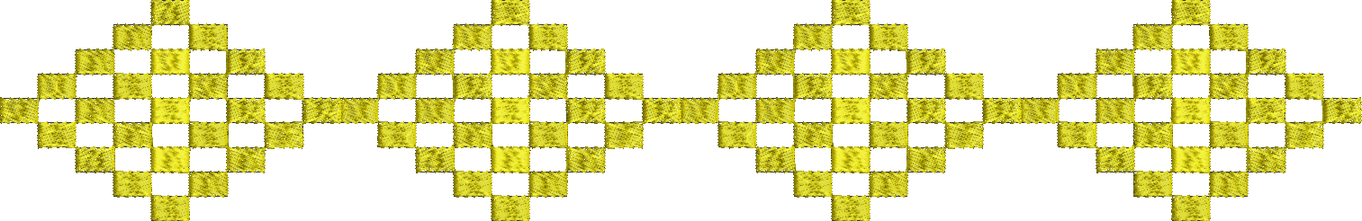 Embroidery design: A repeating geometric border design composed of yellow and white diamond shapes.